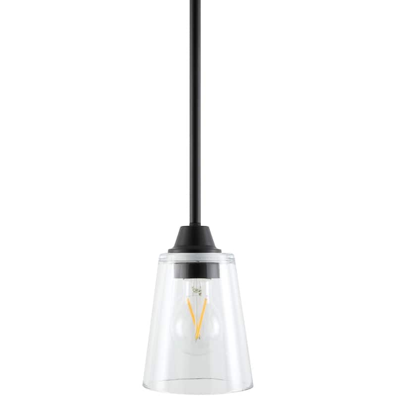 Livabliss Yueva Modern Pendant - 5"L x 5"W x 7"H - Black