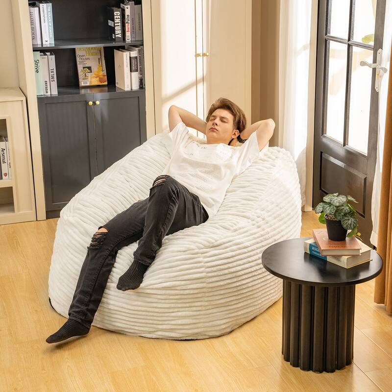 Faux Fur Classic Bean Bag - White