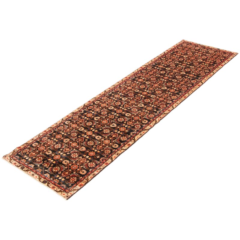 ECARPETGALLERY Hand-knotted Andelz Black Wool Rug - 3'0 x 11'6