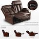 MCombo Electric Power Reclining Sofa with Heat & Massage, Faux Leather 6095/6075/6077