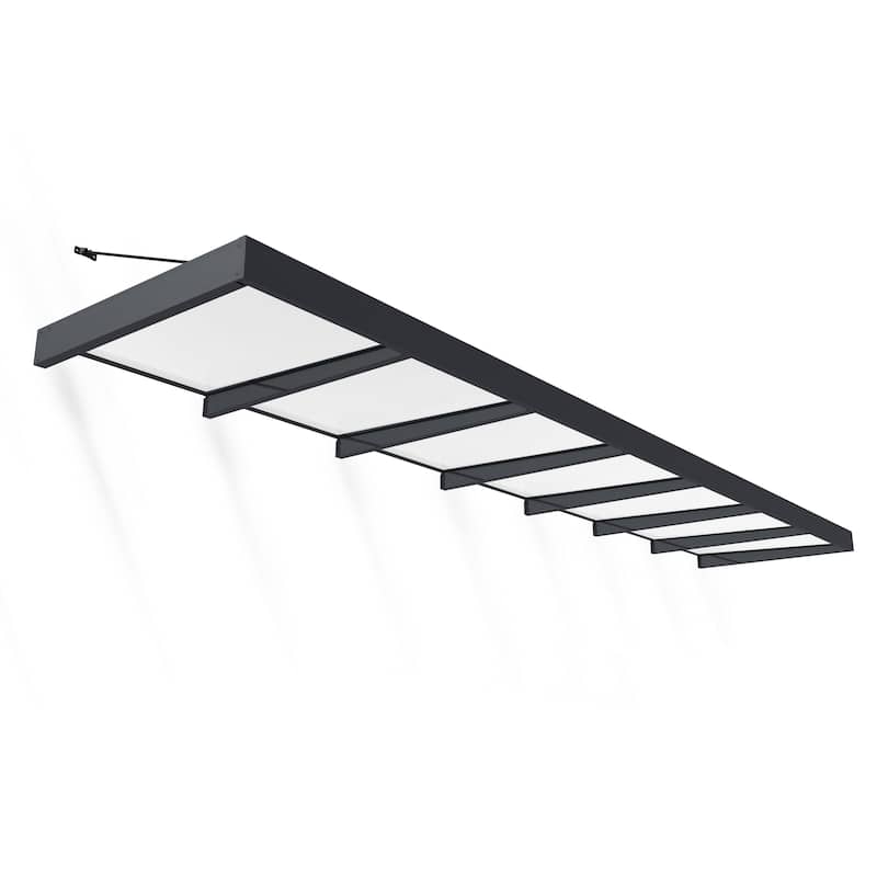 Sophia XL 5 ft. Door Awning Kit - Grey Structure & White Opal Panels