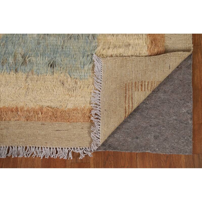 Hand Knotted Oriental 100% Wool Carpet Modern Tribal Beige & Ivories Moroccan Area Rug - 7' 10'' X 5' 7''