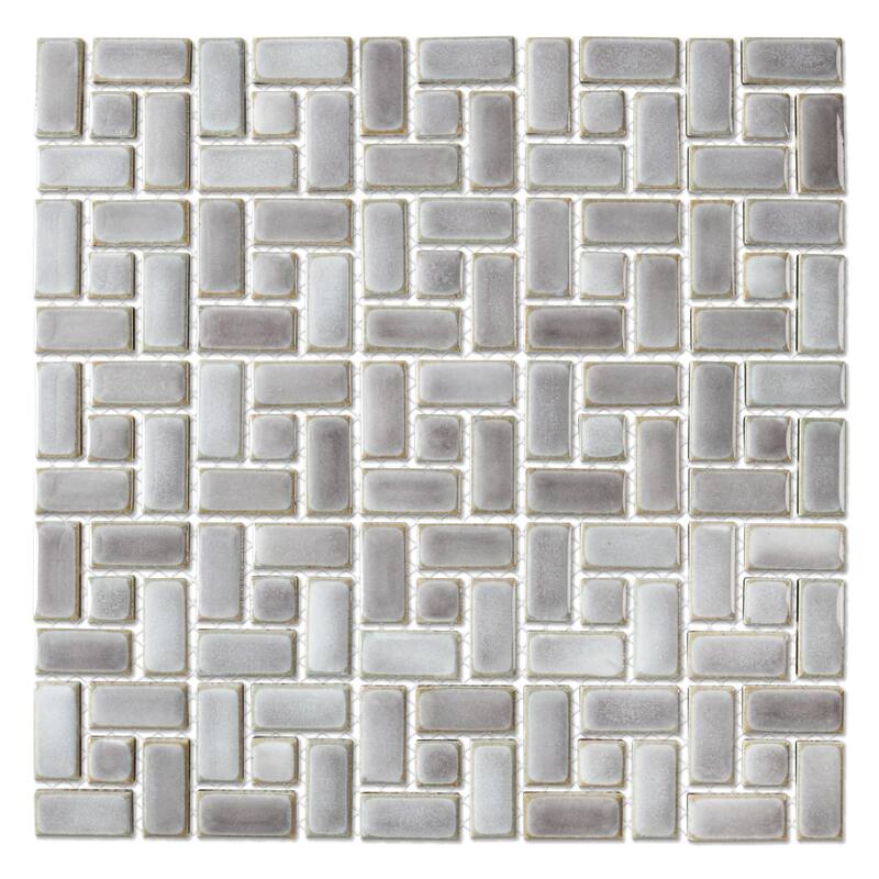 Merola Tile Hudson Spiral Grey Eye 12-5/8" x 12-5/8" Porcelain Mosaic Floor and Wall Tile