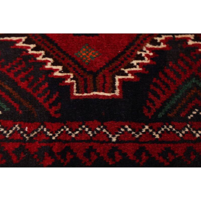 ECARPETGALLERY Hand-knotted Teimani Dark Navy, Red Wool Rug - 3'4 x 6'4