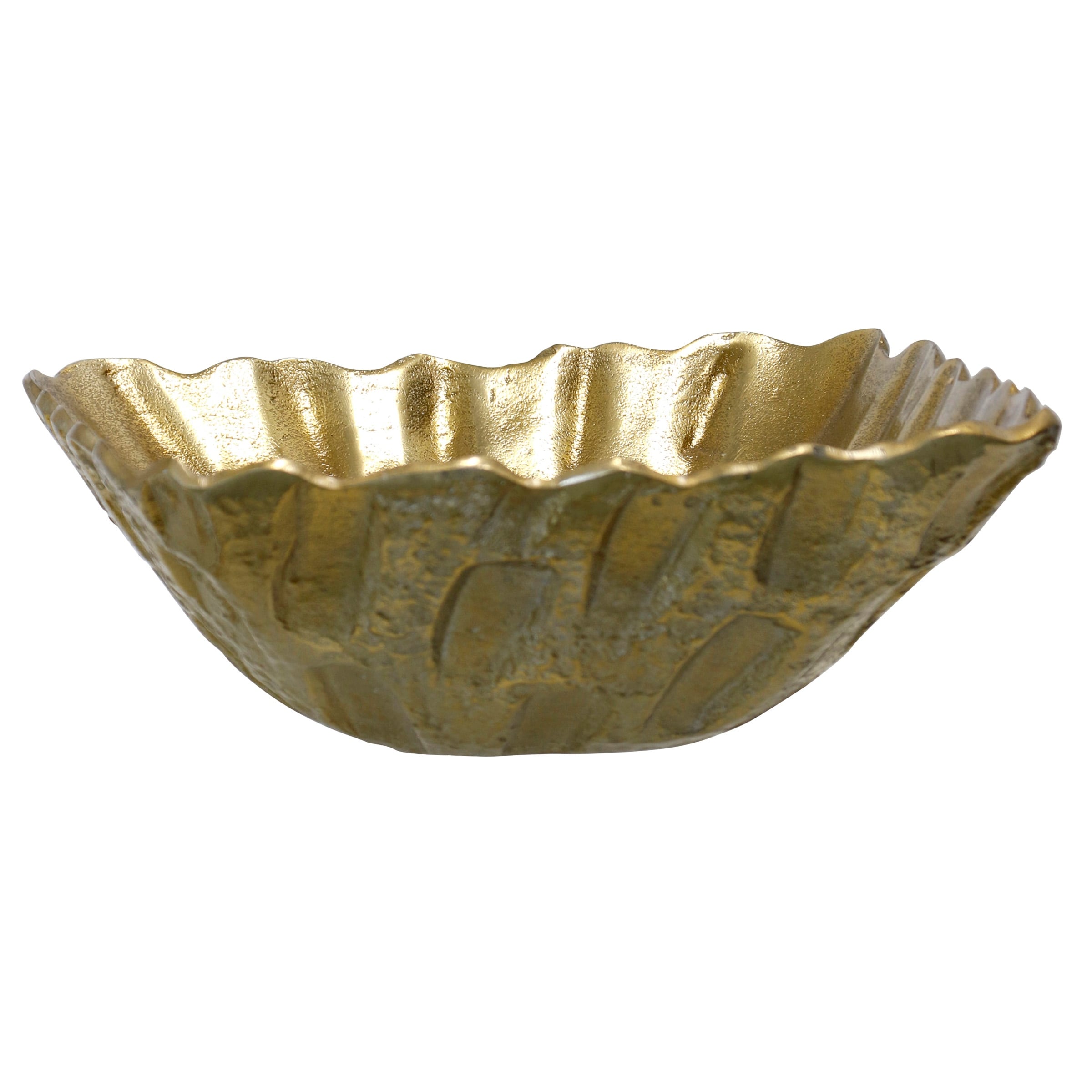 StyleCraft Square Fractured Earth Decorative Bowl - Antique Brass