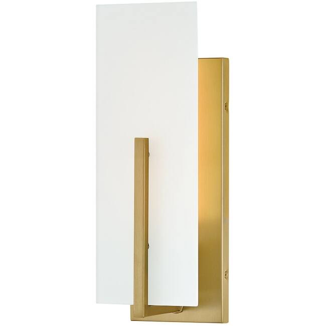 Lark 85640 Roman 1 Light 14" Tall Bathroom Sconce with White Etched - Lacquered Brass
