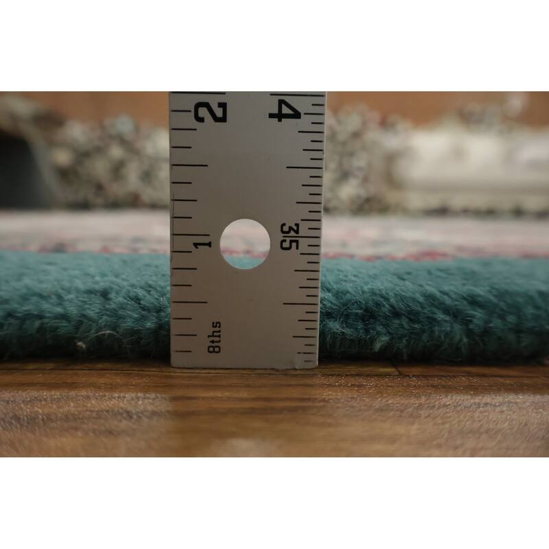 Hand Knotted Oriental 100% Wool Carpet Traditional Floral Green Aubusson Area Rug - 14' 5'' X 9' 8''