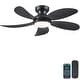 preview thumbnail 1 of 6, 52 Inches Low Profile Ceiling Fan with Light DC Motor Reversible Ceiling Fan,for Bedroom,Living Room,Patio - N/A Black