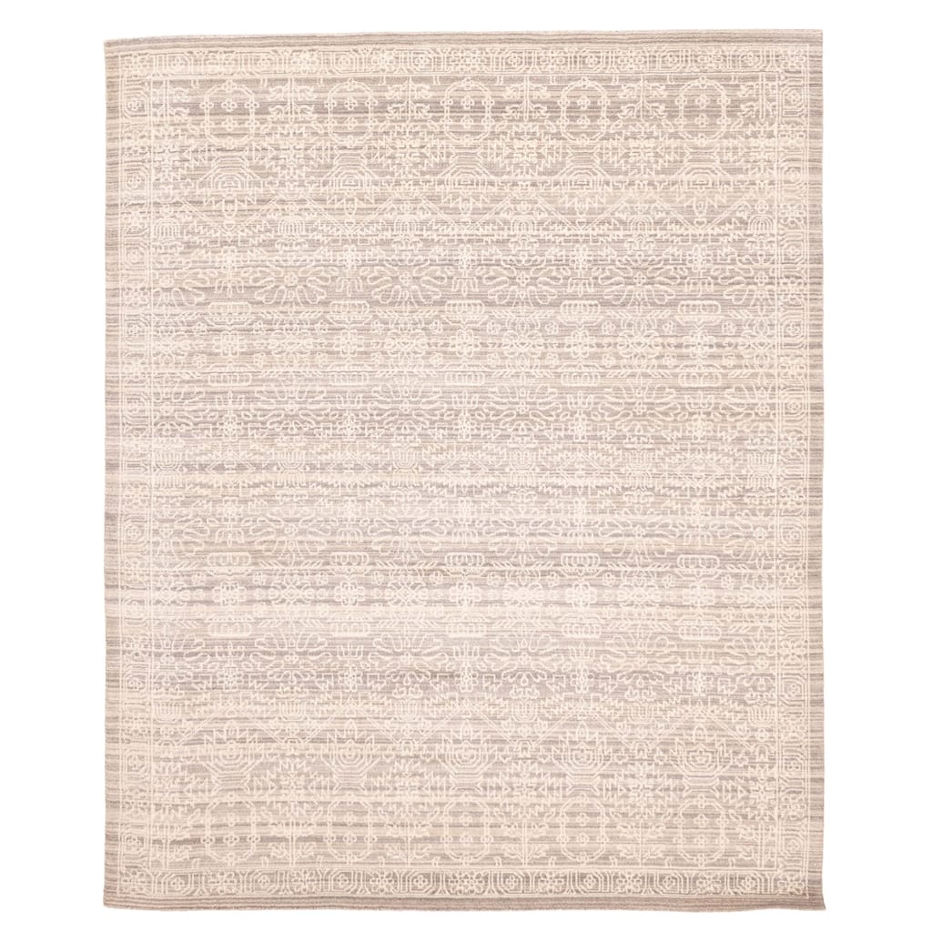 ECARPETGALLERY Hand Loomed Elysian Grey Wool Rug - 8'1 x 10'0