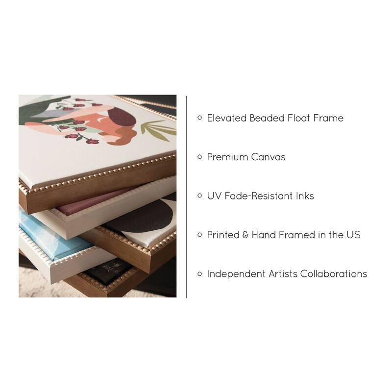 Kate and Laurel Sylvie Beaded Glow Up Framed Canvas by Duchess Plum