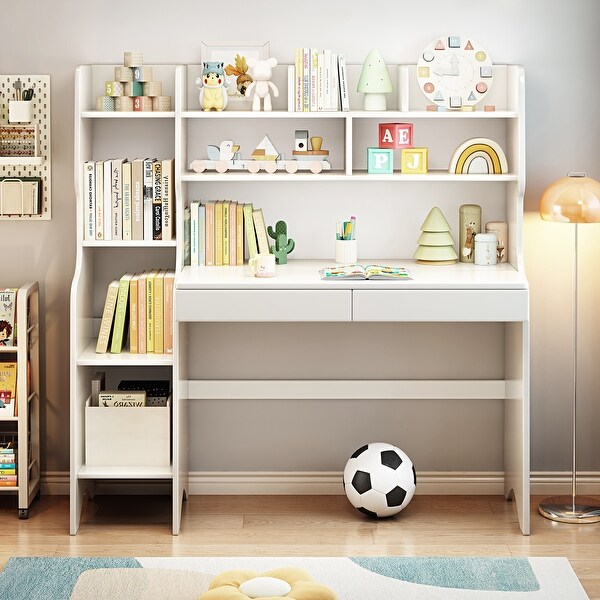 Kids Study Desk without Chair Wooden Children Table with Bookshelf Simple Writing Table On Sale Bed Bath Beyond 41131338