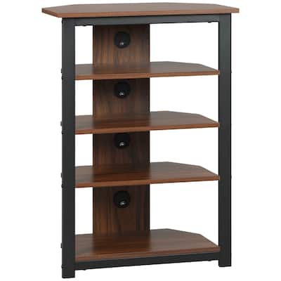 Brown 24" TV Stand with Shelves & Steel Frame for TVs Under 29"