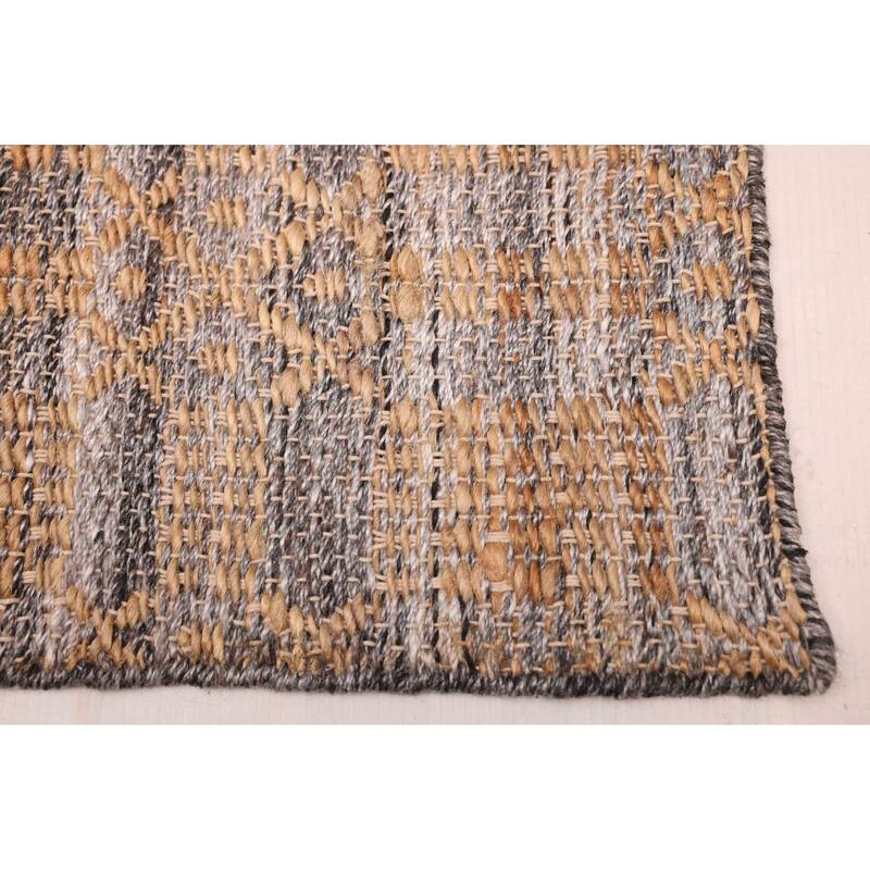 ECARPETGALLERY Flat-Weave Palas Denizli Tan Jute, Rayon Kilim - 5'3 x 7'8