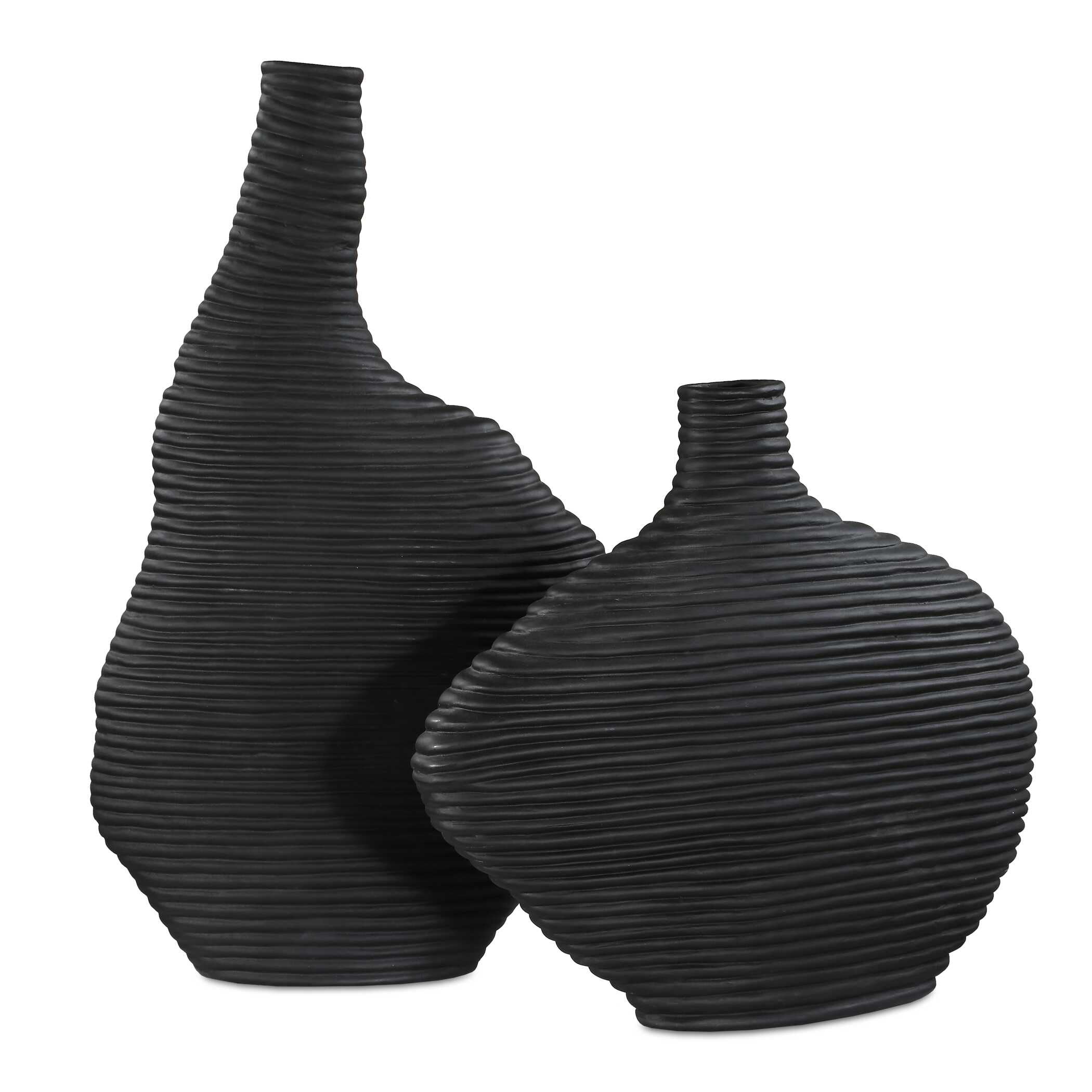 Uttermost Duostacked Black Vases (Set of 2)