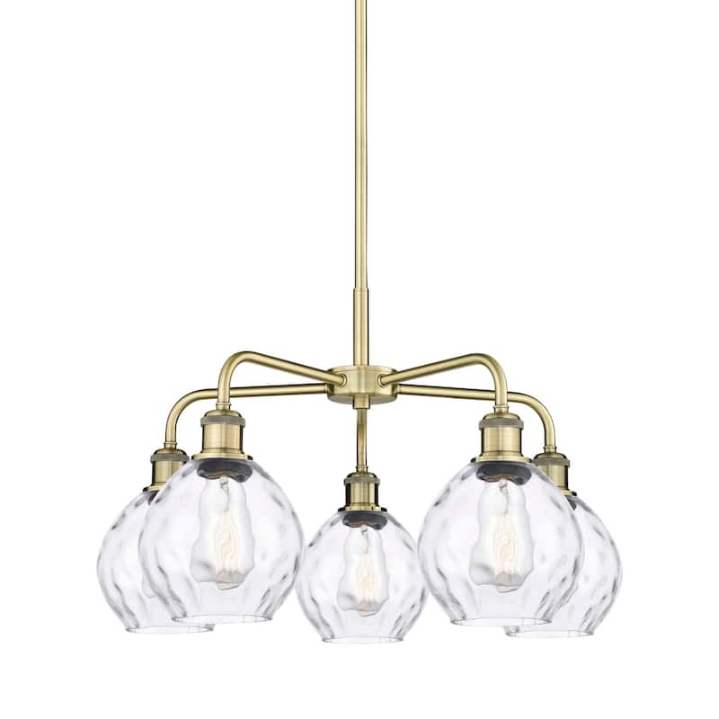 Innovations Lighting 516-5CR-15-24 Waverly Chandelier Waverly 5 Light - Antique Brass / Clear