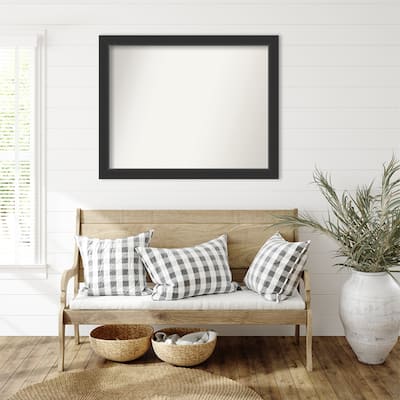 Corvino Black Framed Non-Beveled Custom Wall Mirror, Bathroom Vanity Mirror