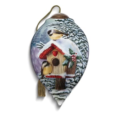 Curata All Hearts Come Home Hand-Painted Glass Ornament