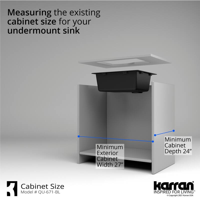Karran Undermount Quartz 24 in. Single Bowl Kitchen Sink Kit
