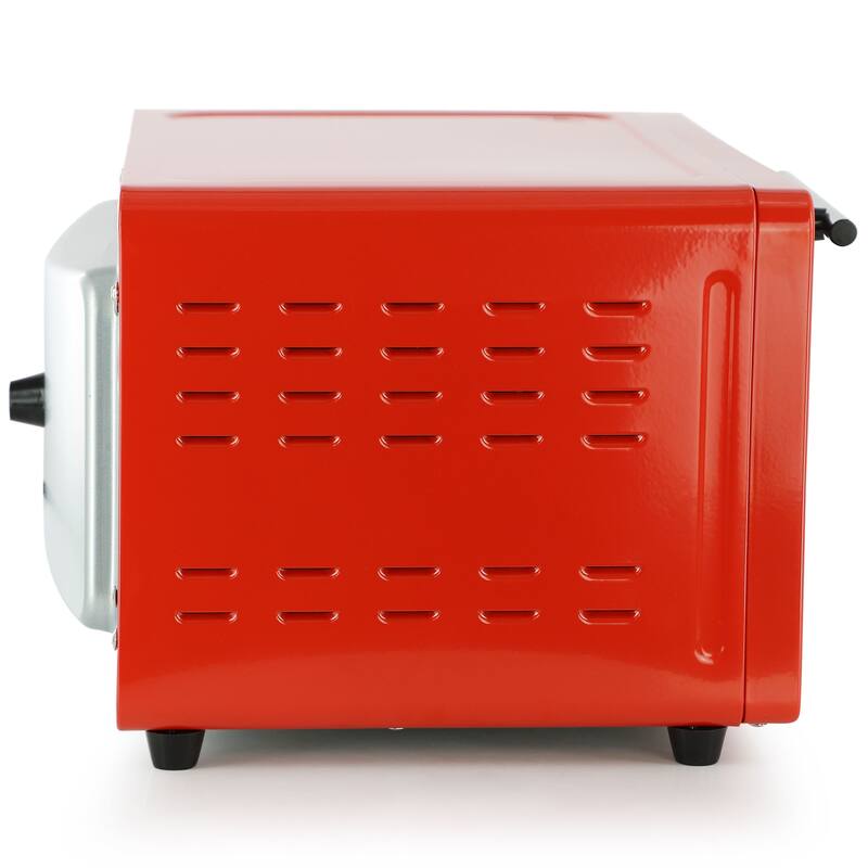 Counter Top Compact 9L Electric Toaster Oven with Rack in Red