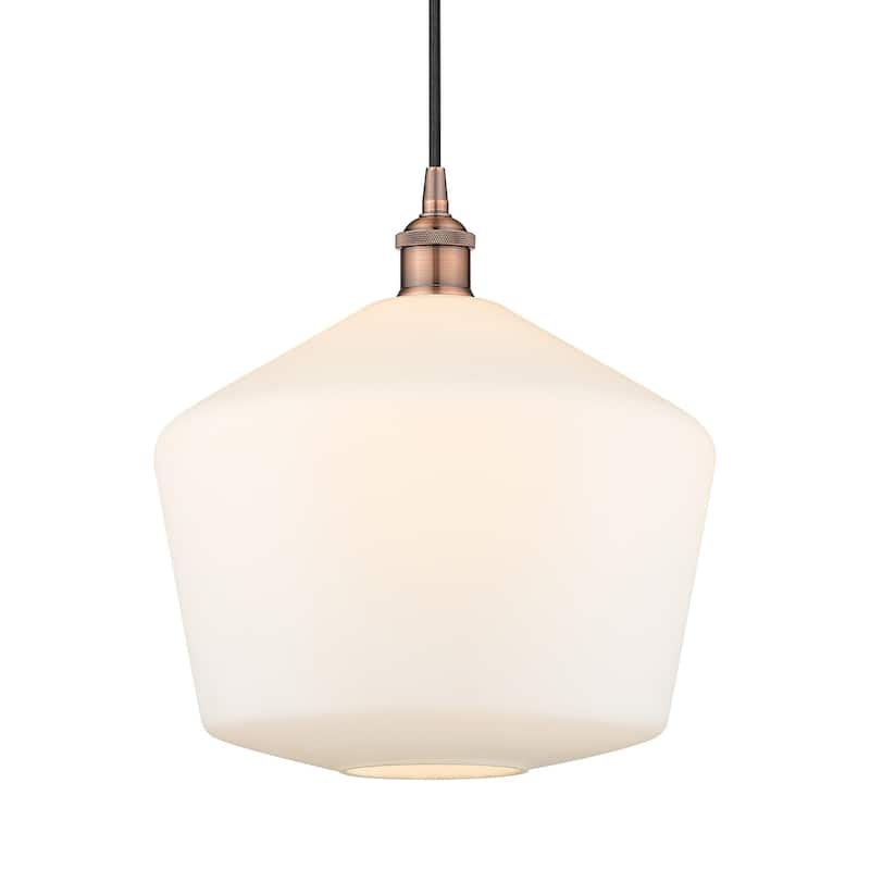 Innovations Lighting 616-1P-14-12 Cindyrella Pendant Cindyrella 12" - Antique Copper / Cased Matte White