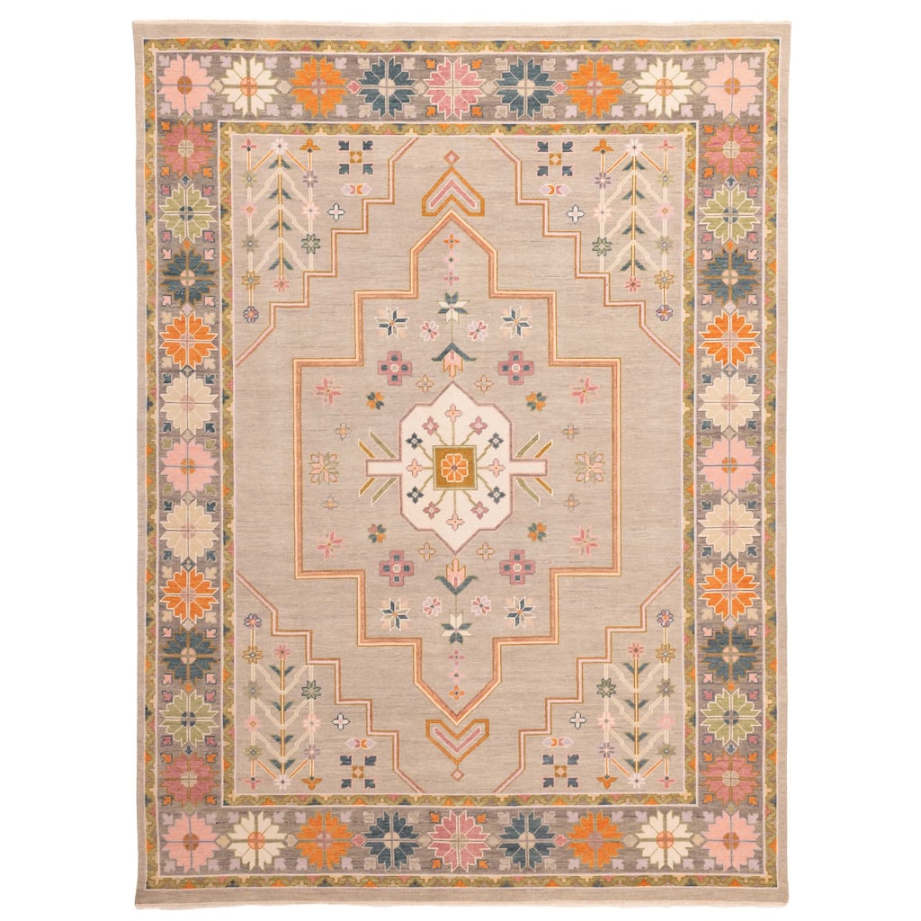 ECARPETGALLERY Hand-knotted Modern Oushak Grey Wool Rug - 9'0 x 11'10