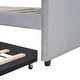 preview thumbnail 12 of 14, Twin Size Velvet Daybed Frame with Trundle - Grey