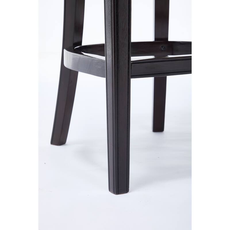 Bar Stools Set of 2,Seat Height 26" Leather Wooden Bar Stools