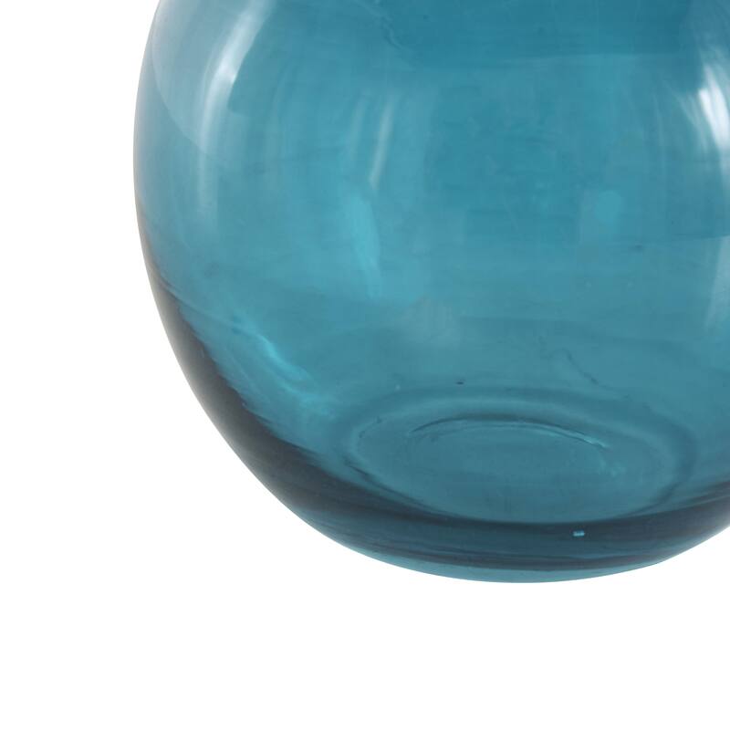 Glass Handmade Tinted Vase with Gold Rim - Set of 3 Blue or Gold - Roche River Decor