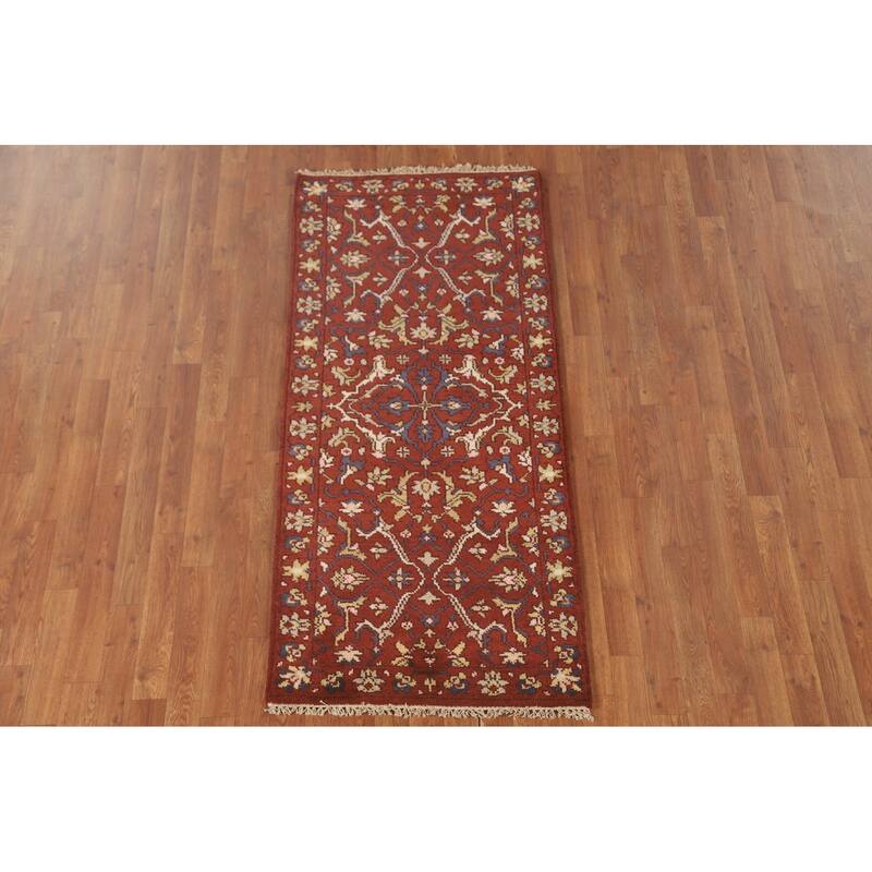 All-Over Floral Heriz Serapi Oriental Accent Rug Handmade Wool Carpet - 2'7" x 5'9"