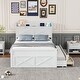 preview thumbnail 15 of 43, Platform Bed Frame with Storage Headboard, Trundle & Charging Station, Wood Captain Bed with 3 Drawers, Low Profile Bed