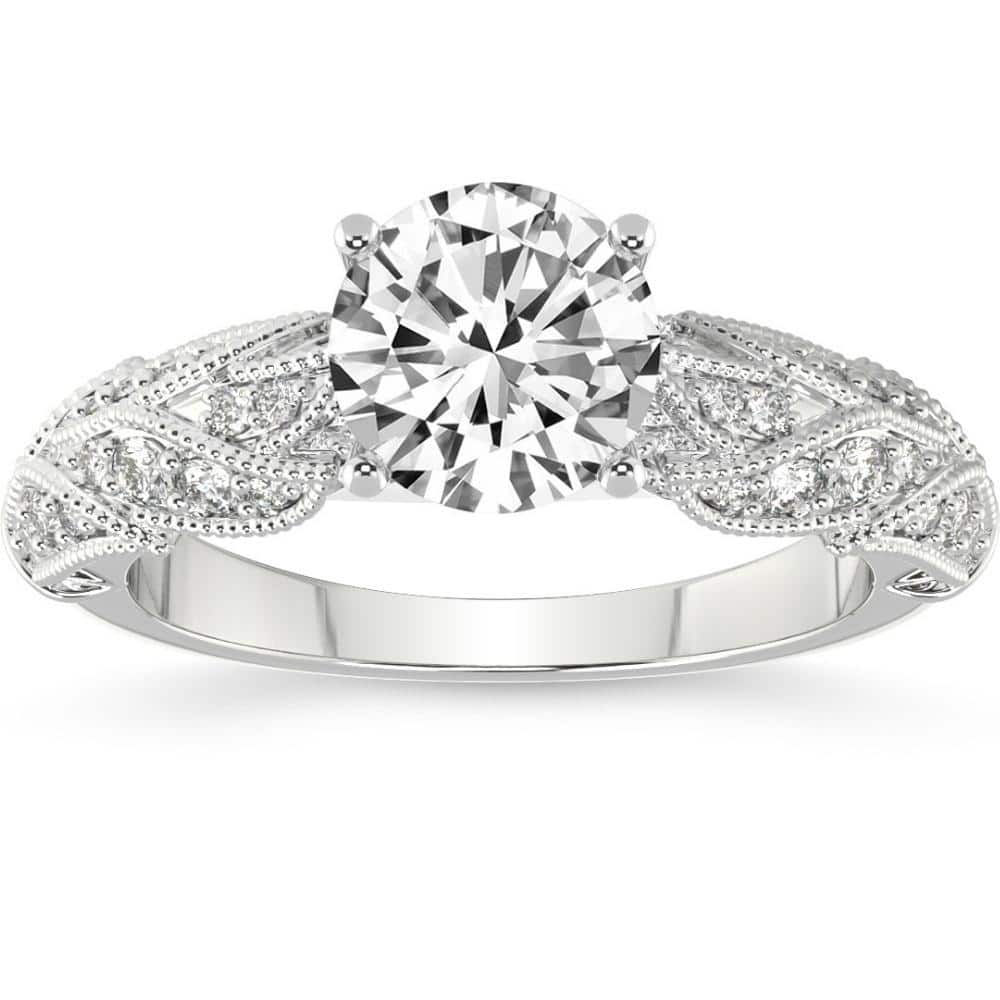 Bliss Diamond 2 1/2Ct Diamond Vintage Lab Grown Engagement Ring White, Yellow or Rose Gold