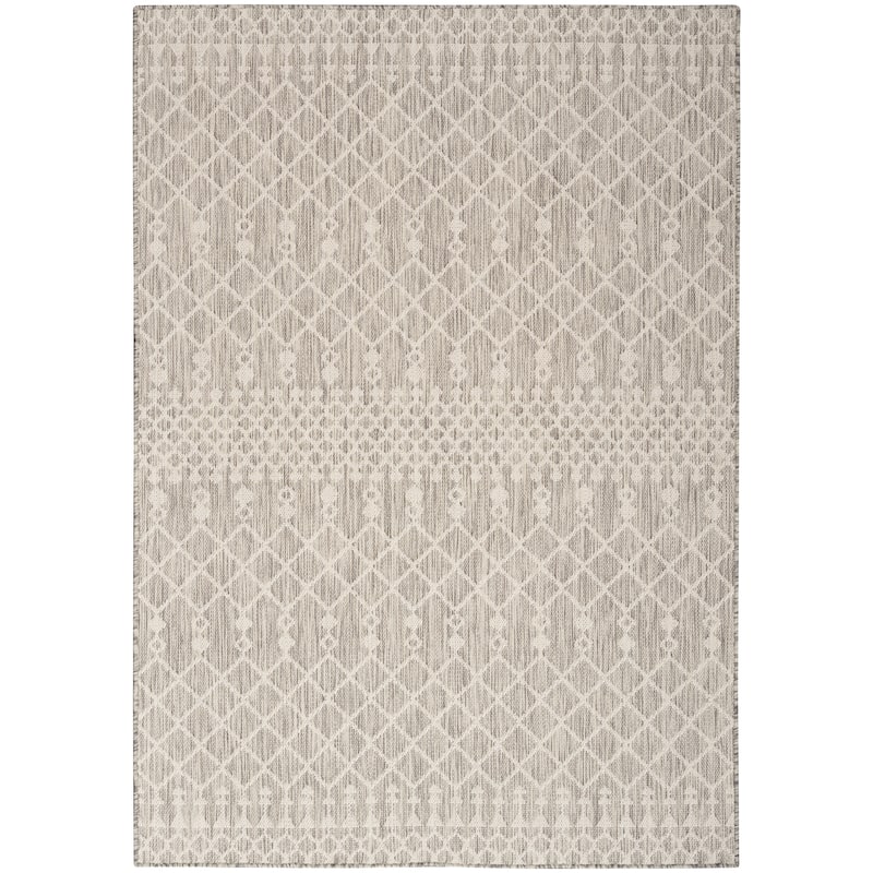Nourison Selerno Indoor/Outdoor Moroccan Area Rug. - 7'x10' - Light/Grey