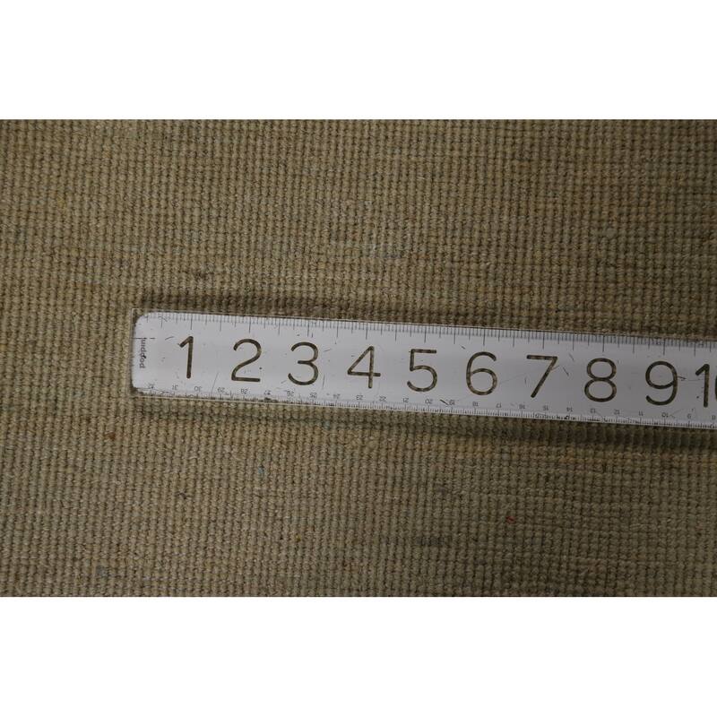 Gabbeh Oriental Rug Handmade Solid Green Wool Carpet - 5'0" x 6'6"