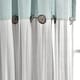 preview thumbnail 58 of 152, Lush Decor Linen Button Single Panel Window Curtain 63"L x 40"W - Blue/Off-White