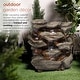 preview thumbnail 15 of 43, Alpine Corporation Outdoor Multi-Tier Rainforest Rock Waterfall Fountain with LED Lights