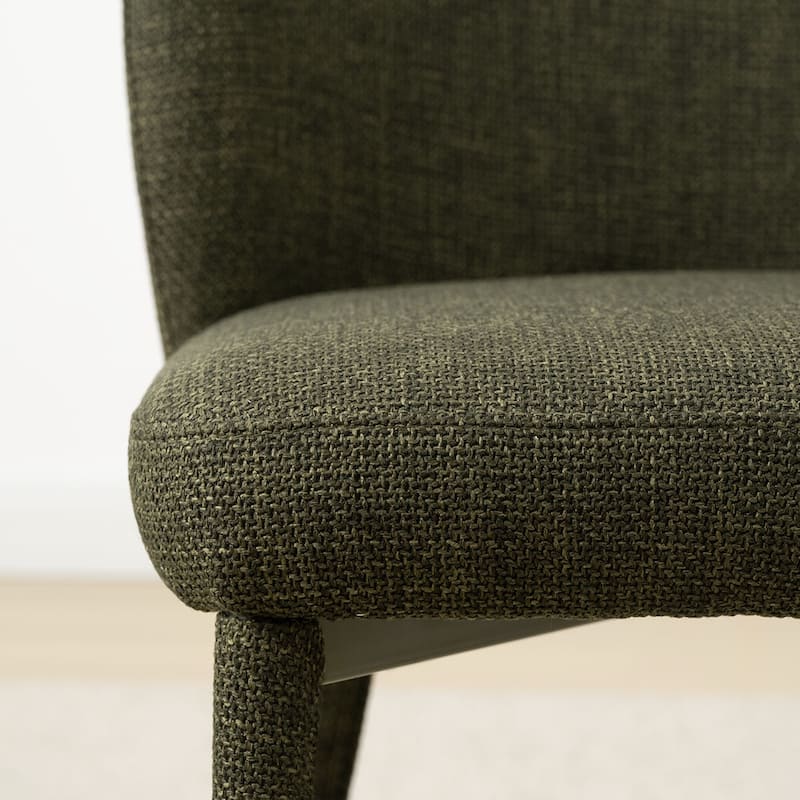 Fully Upholstered Textured Fabric Dining Chairs with Fabric-Wrapped Legs (Set of 4)
