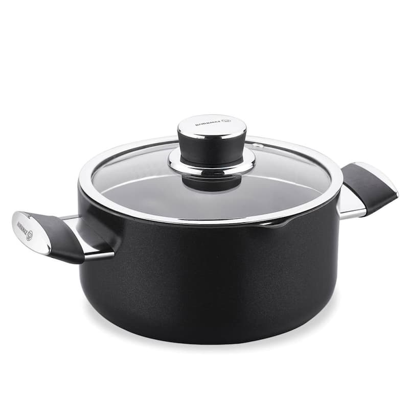 Korkmaz Lena Ceramic Low Dutch Oven with Glass Lid, High-Performance Cookware - 5 Quart