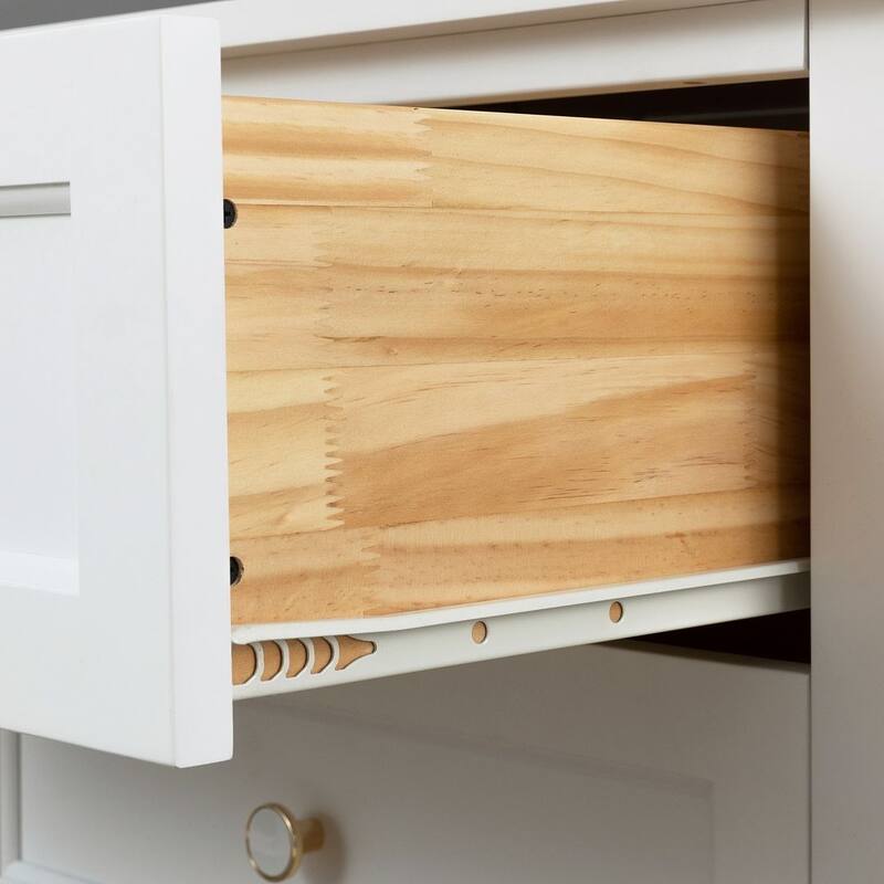Modern Solid Wood Drawer Dresser with Retro Round Handles