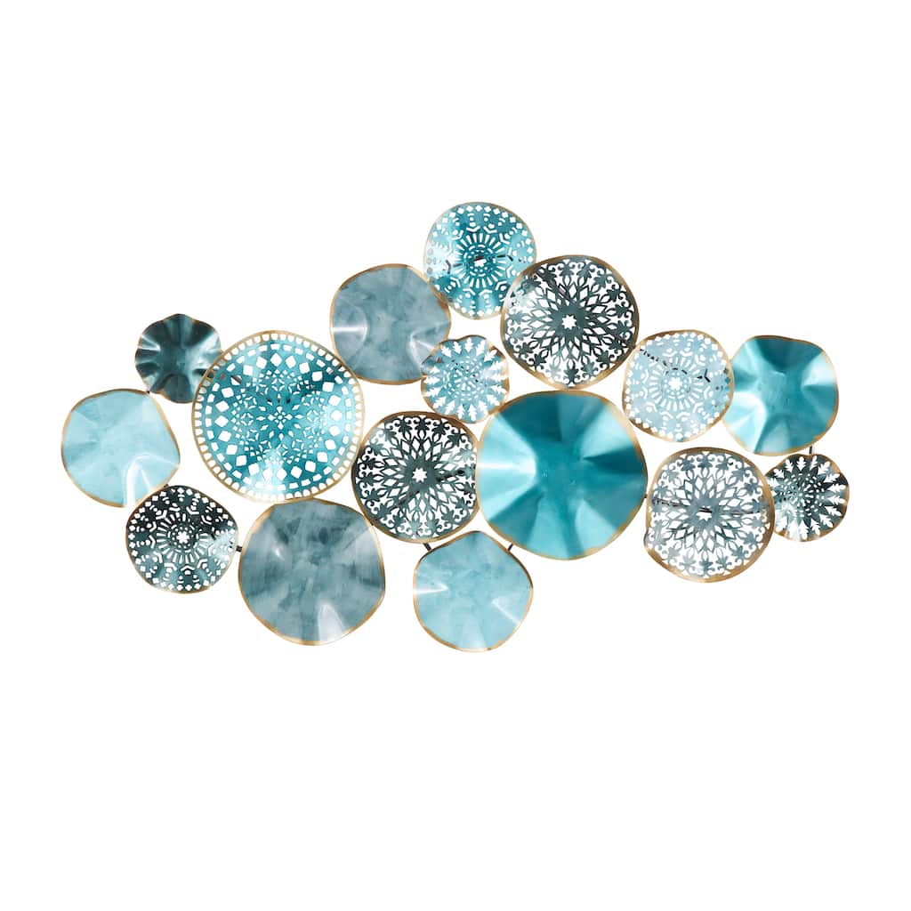 Metal Plate 3D Overlapping Discs Wall Decor - Multi Colored - Roche River Decor