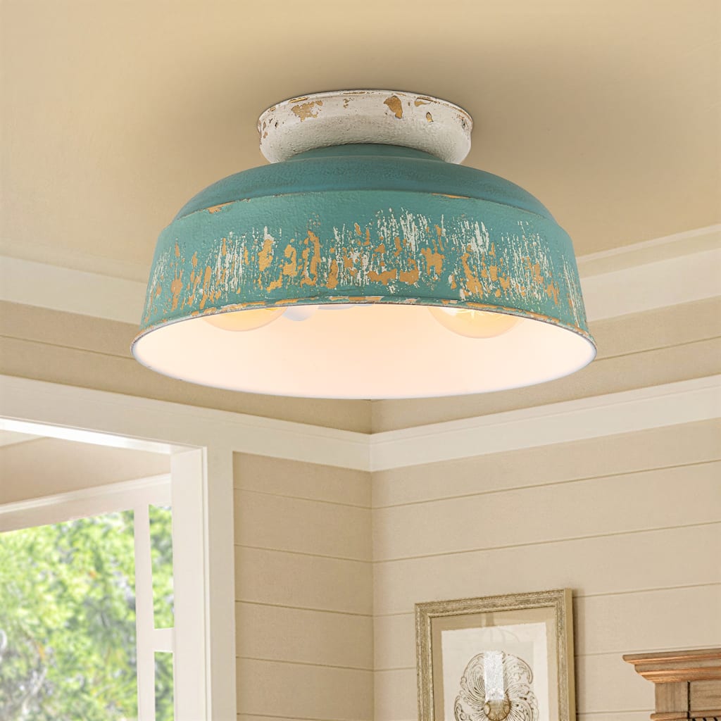 2-Light Farmhouse Semi Flush Mount Ceiling Light