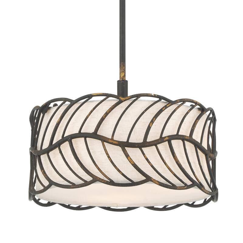 Wry Lighting Simbolo 3-light Pendant in Antique Black Iron