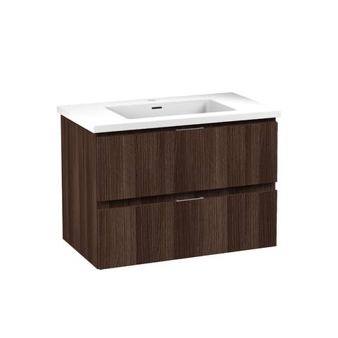 Conques 30 in. Bath Vanity Set with White Top and Basin