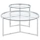 preview thumbnail 15 of 20, Delia 2-Piece Round Glass Top Nesting Coffee Table