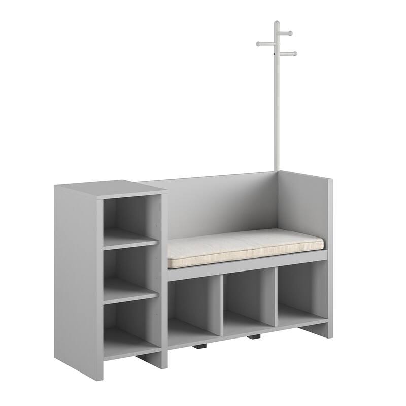 Avenue Greene Samuel Storage Bench and Coat Rack - Dove Grey