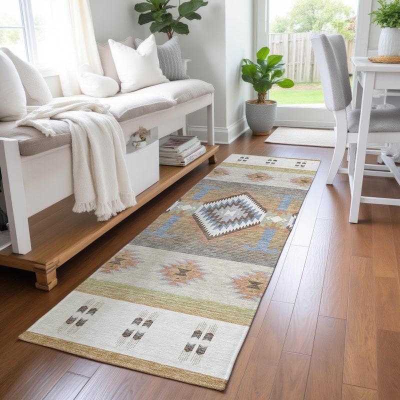 Machine Washable Indoor/ Outdoor Global Chennai Chantille Rug