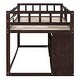 preview thumbnail 11 of 14, Twin Size Low Loft Bed With Rolling Desk,Shelf and Drawers for Home