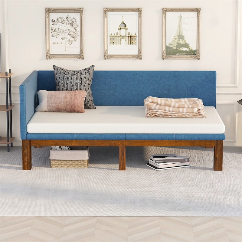 Merax Upholstered Daybed/Sofa Bed Frame Twin/Full Size Linen