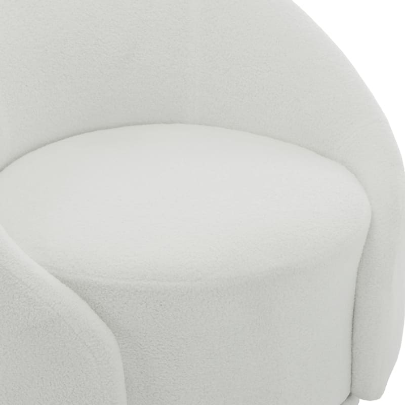 Upholstered Boucle Swivel Barrel Chair