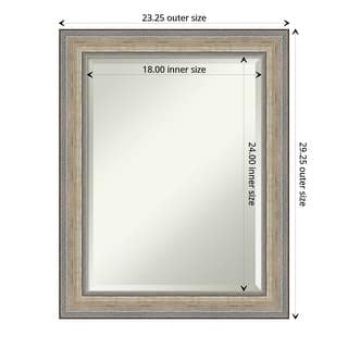 Fleur Silver Beveled Wood Framed Wall Mirror - Fleur Champagne Silver