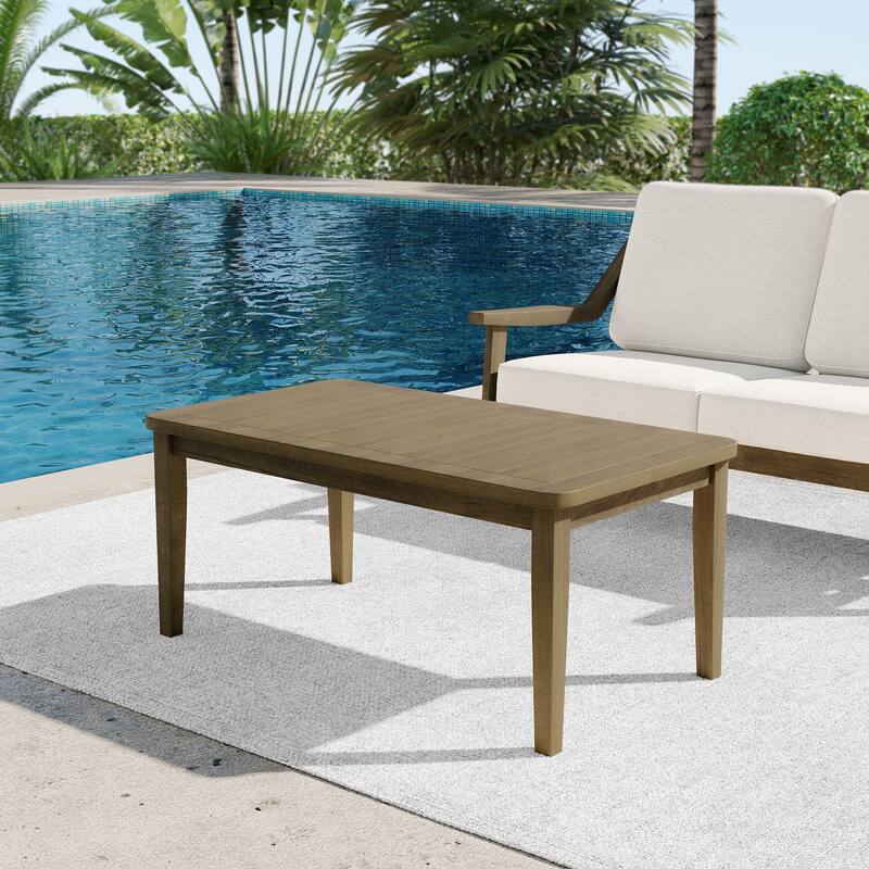 Iconic Classic Teak Outdoor Patio Rectangular Coffee Table